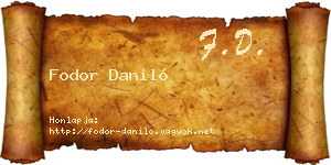 Fodor Daniló névjegykártya